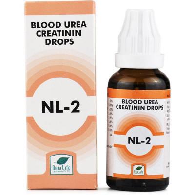 New Life NL-2 (Blood Urea And Creatinin Drops) (30ml) Pain in Kidney, Chronic Nephritis, High Creatinine Levels, Edema