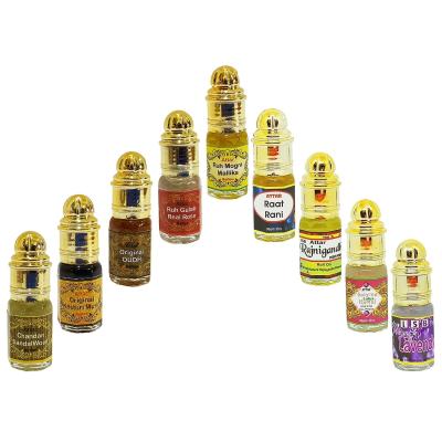 Navratri Combo of 9 Spiritual Attars (Chandan/Sandalwood Kasturi Oudh Gulab Mogra Raatrani Rajnigandh Kamal Lavender) 3ml x 9 Pieces Divine & Pure Perfume 